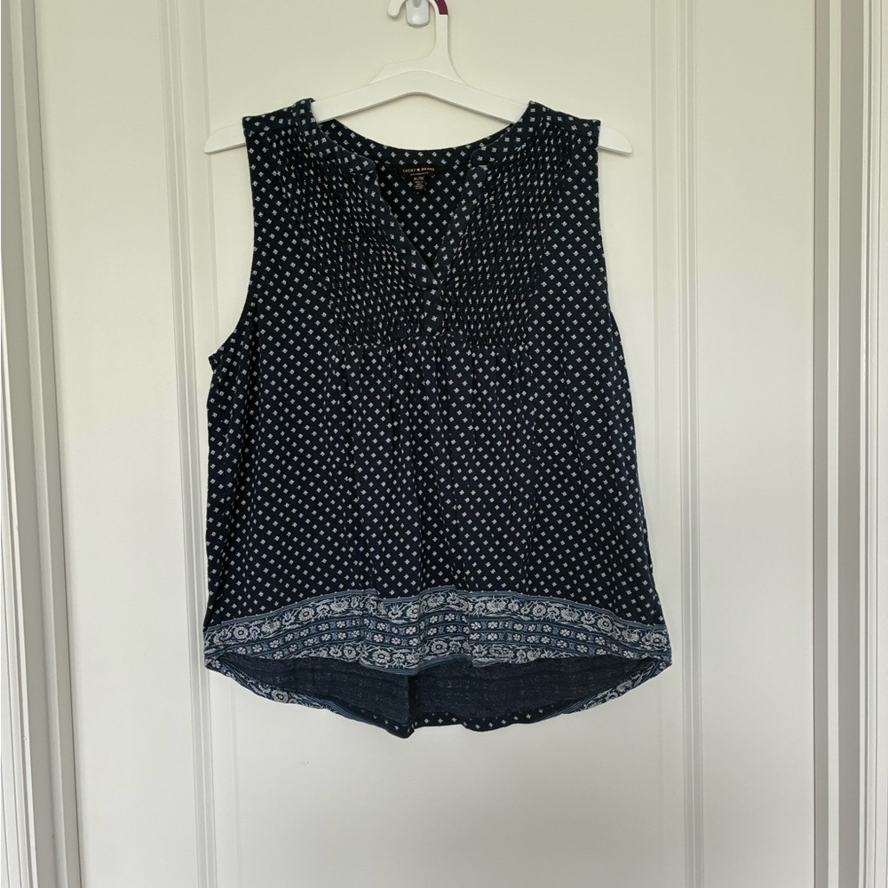 Lucky Brand Navy Sleeveless Blouse Women’s XL